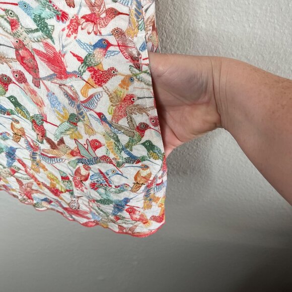 John Mark Hummingbird Print Button Up Art to Wear Shirt Large - Picture 6 of 10